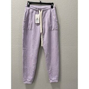 Maaji NEW NWT Lavender Sweatpants Lounge with embroidered flowers Size Medium